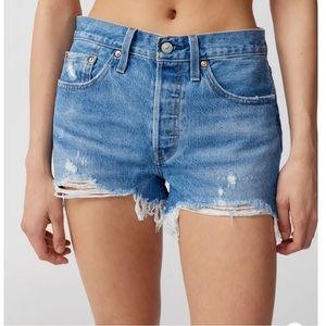 Levi's Premium 501 HIGH RISE distressed SHORTS